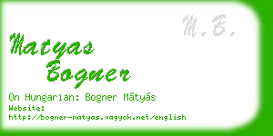matyas bogner business card