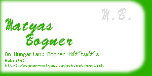 matyas bogner business card